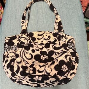 Vera Bradley Black and White Floral Shoulder Bag